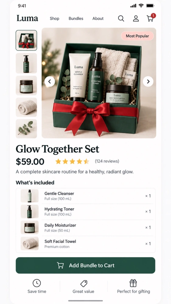 Christmas-themed product bundle examples