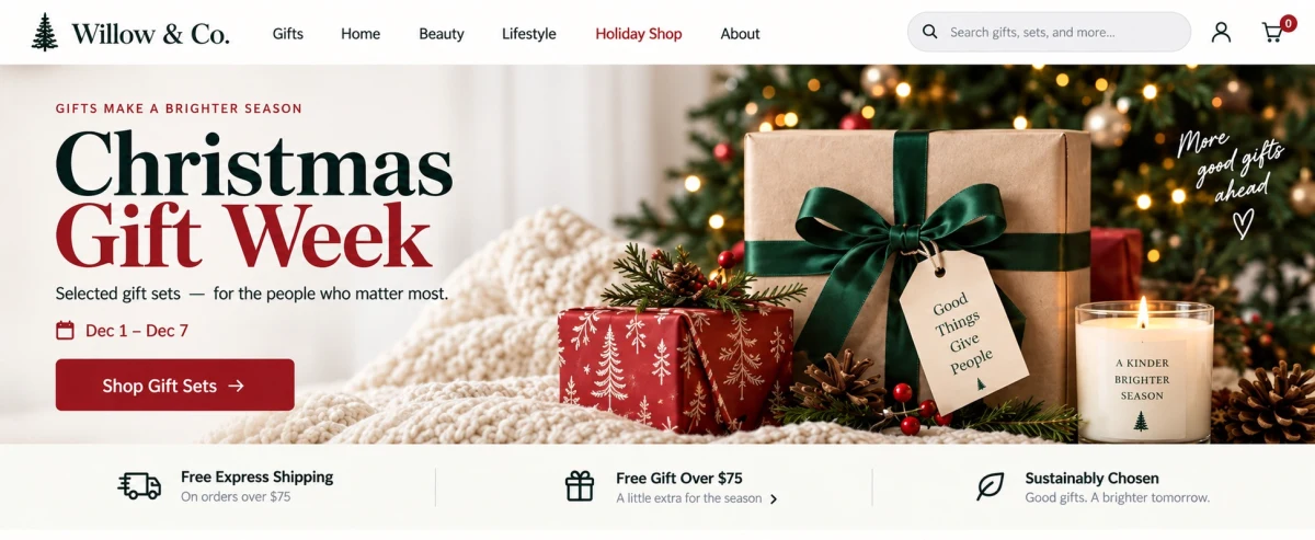 Limited-time Christmas offer examples