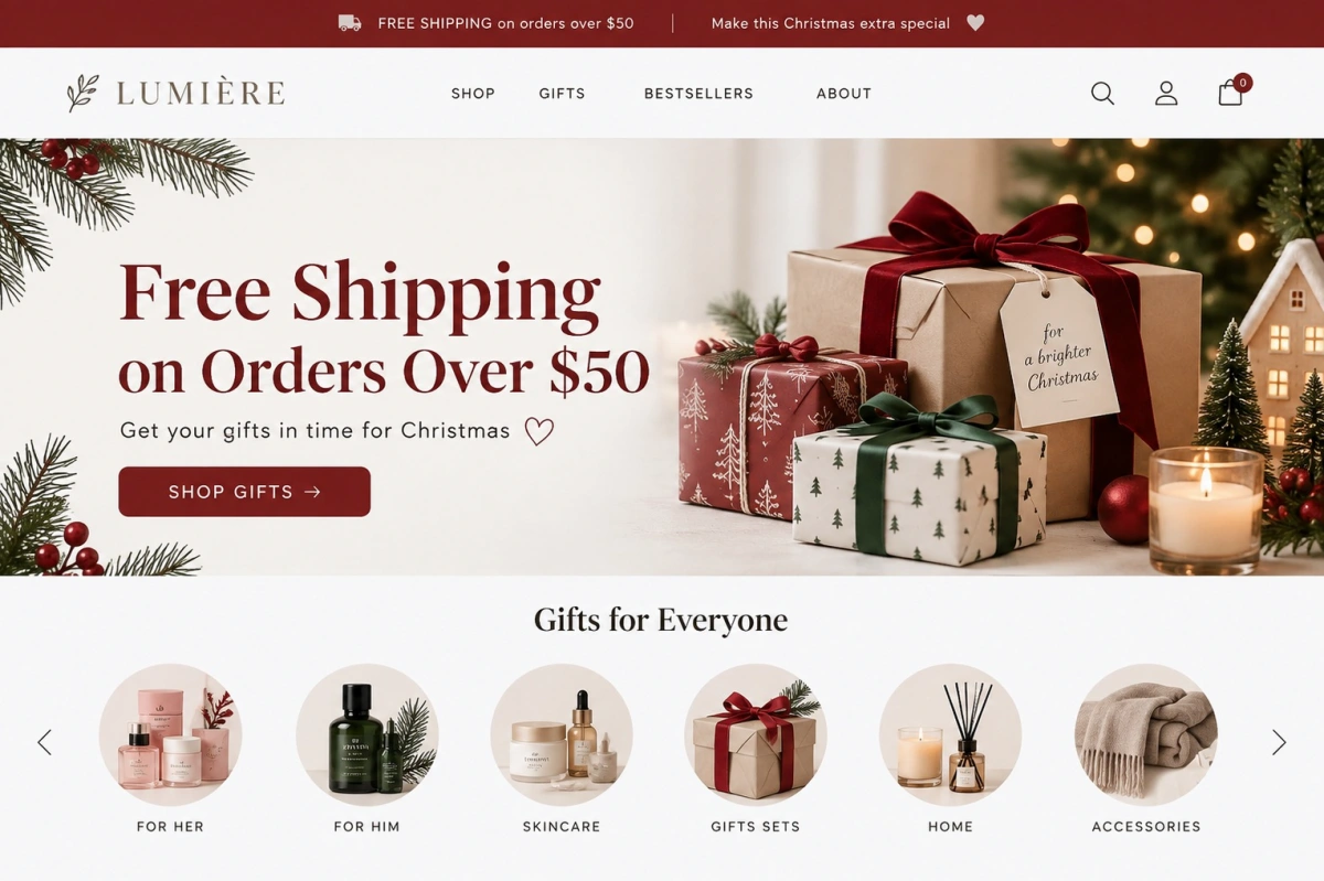 "Free shipping holiday incentive demonstration"