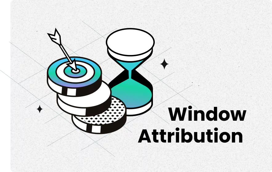 Target and hourglass illustration for attribution window 101 definition and how to use it - by TrueProfit