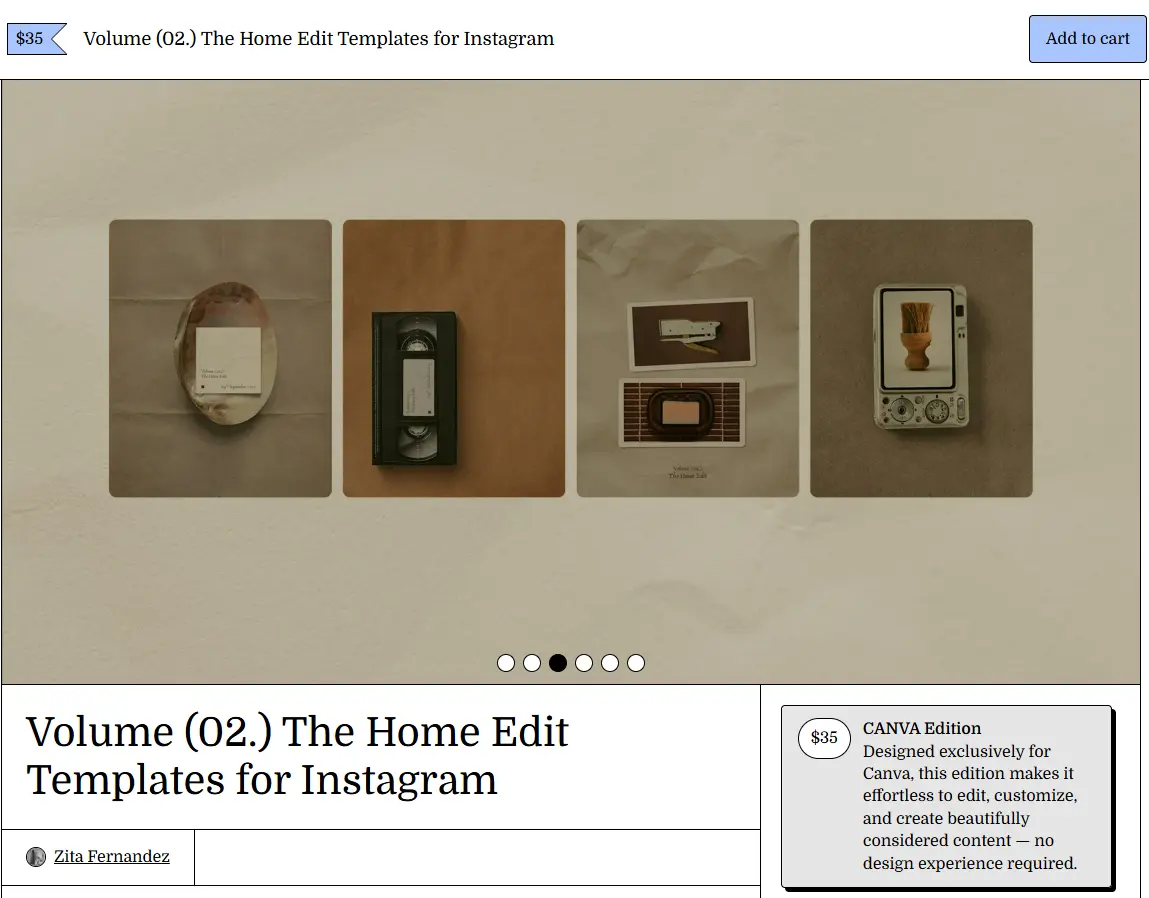 digital template for Instagram