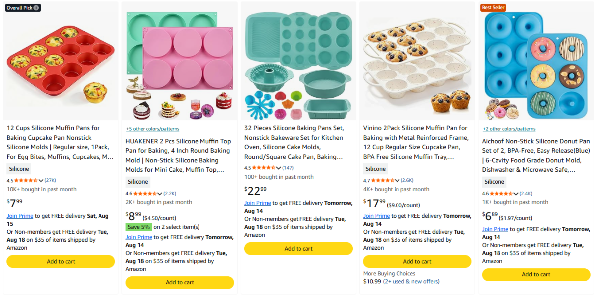 Silicone Baking Molds product examples