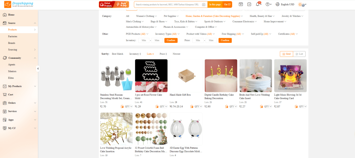 CJdropshipping homepage