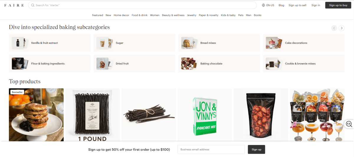 Faire homepage