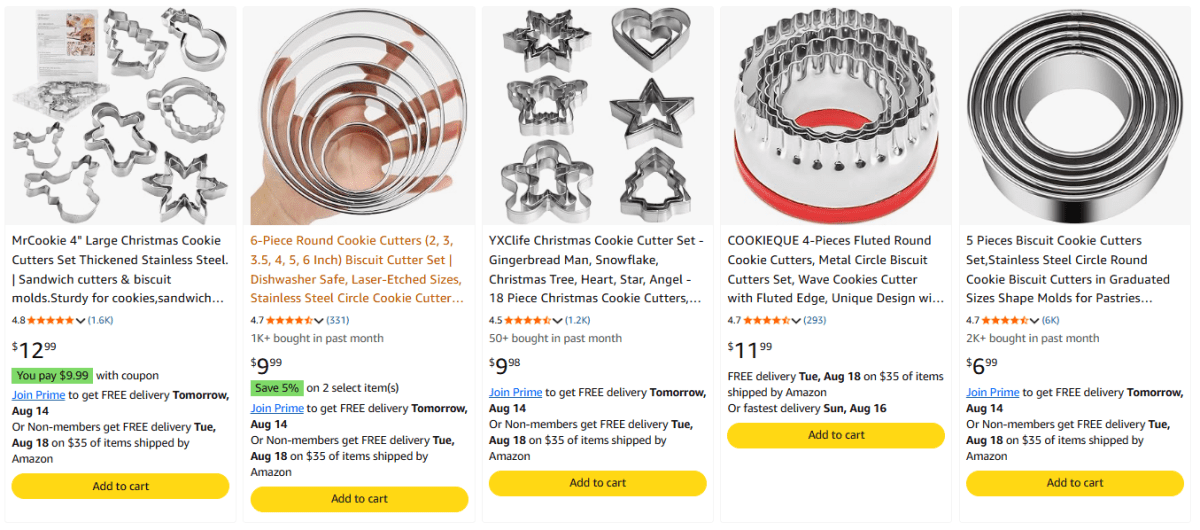 Cookie Cutters product examples