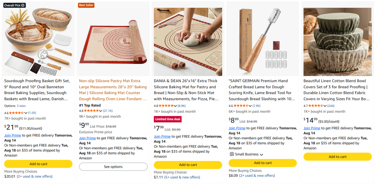 Bread Baking Accessories product examples
