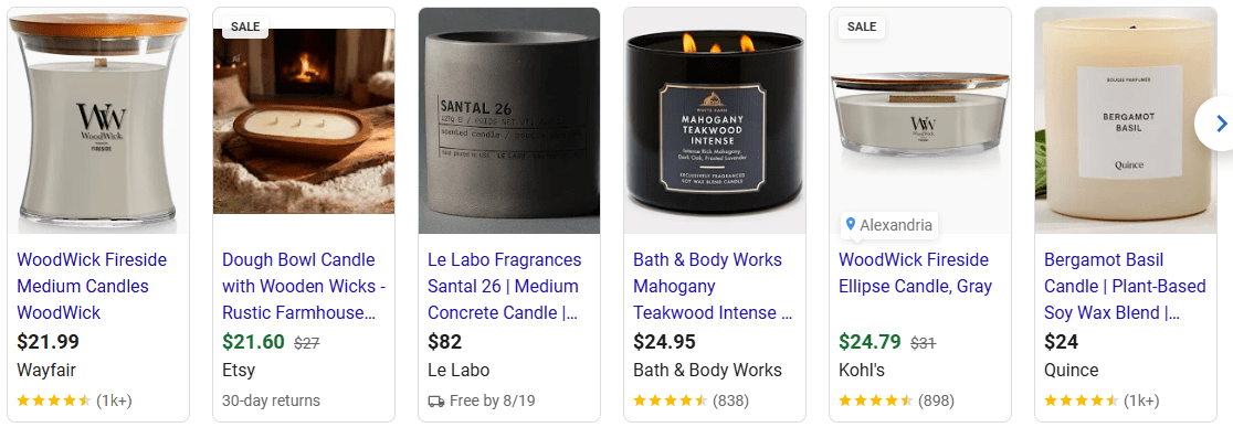 Wood Wick Candles product example