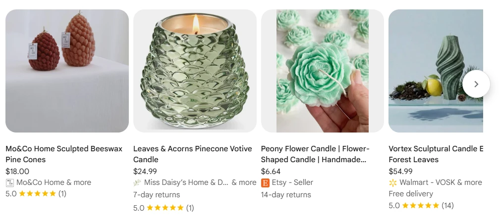 Decorative / Sculptural Candles product example