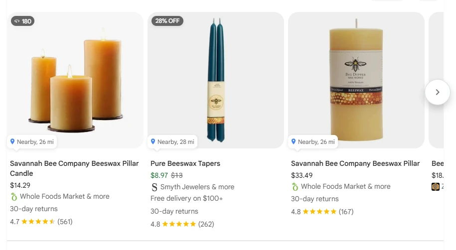 Beeswax Candles product example
