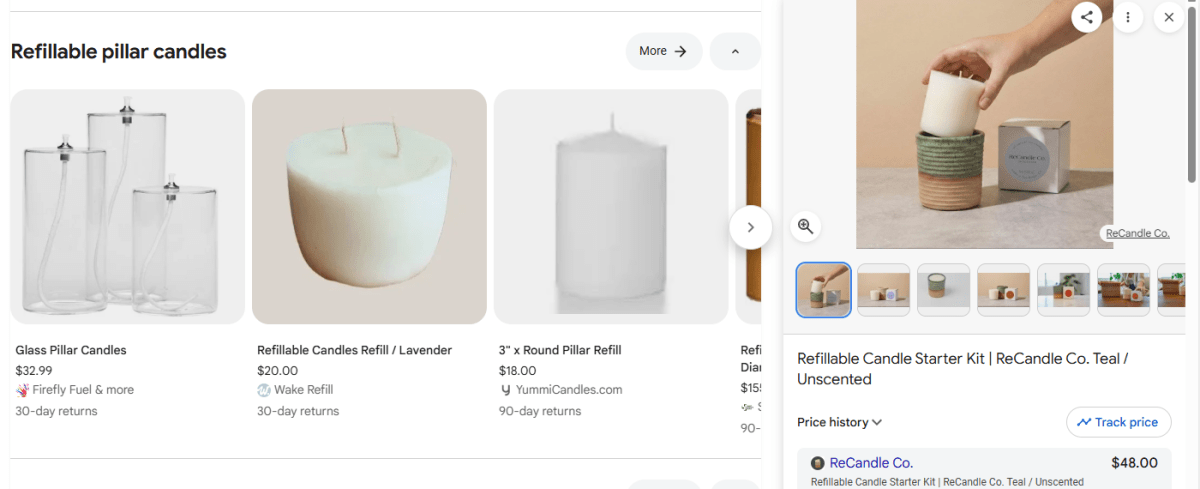 Refillable Candles product example