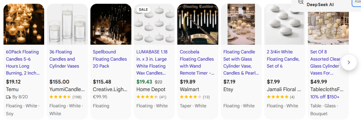 Floating Candles product example