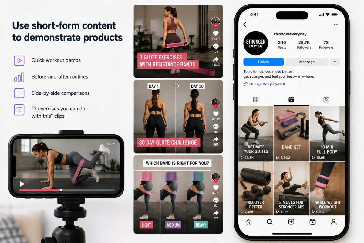 Short-Form Content campaign example from the brand Stronger Everyday