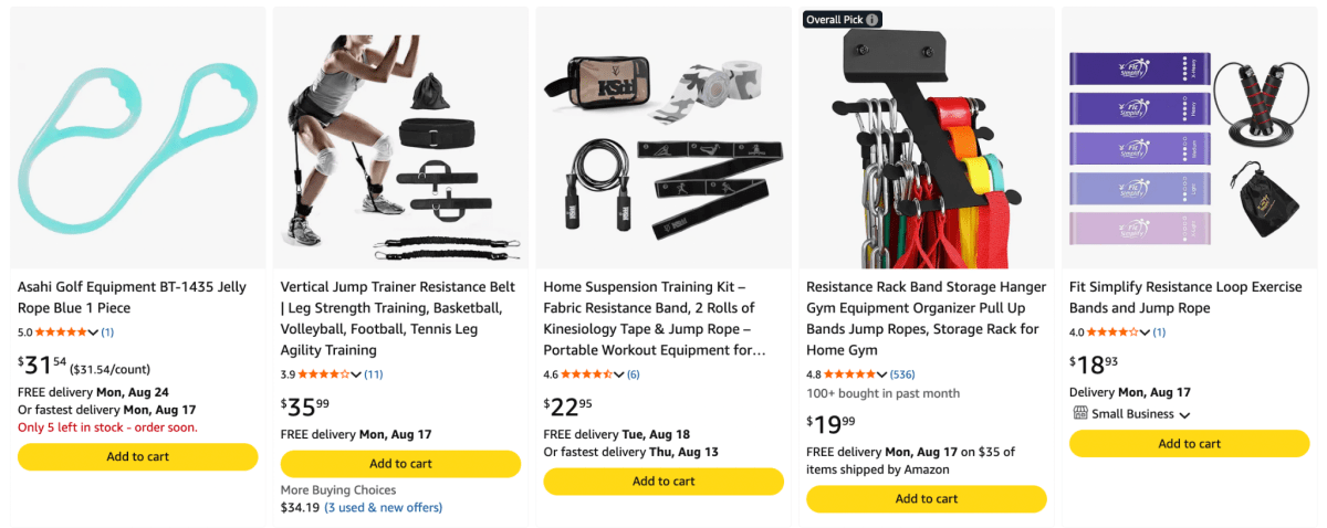 Jump Ropes product examples