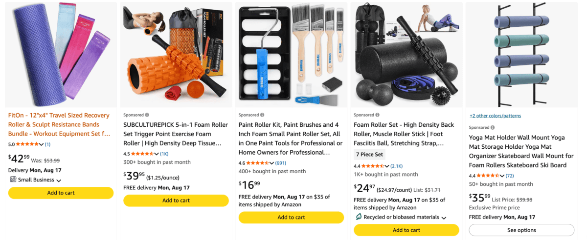 Foam Rollers product examples