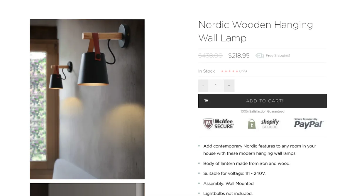 Furniture item example