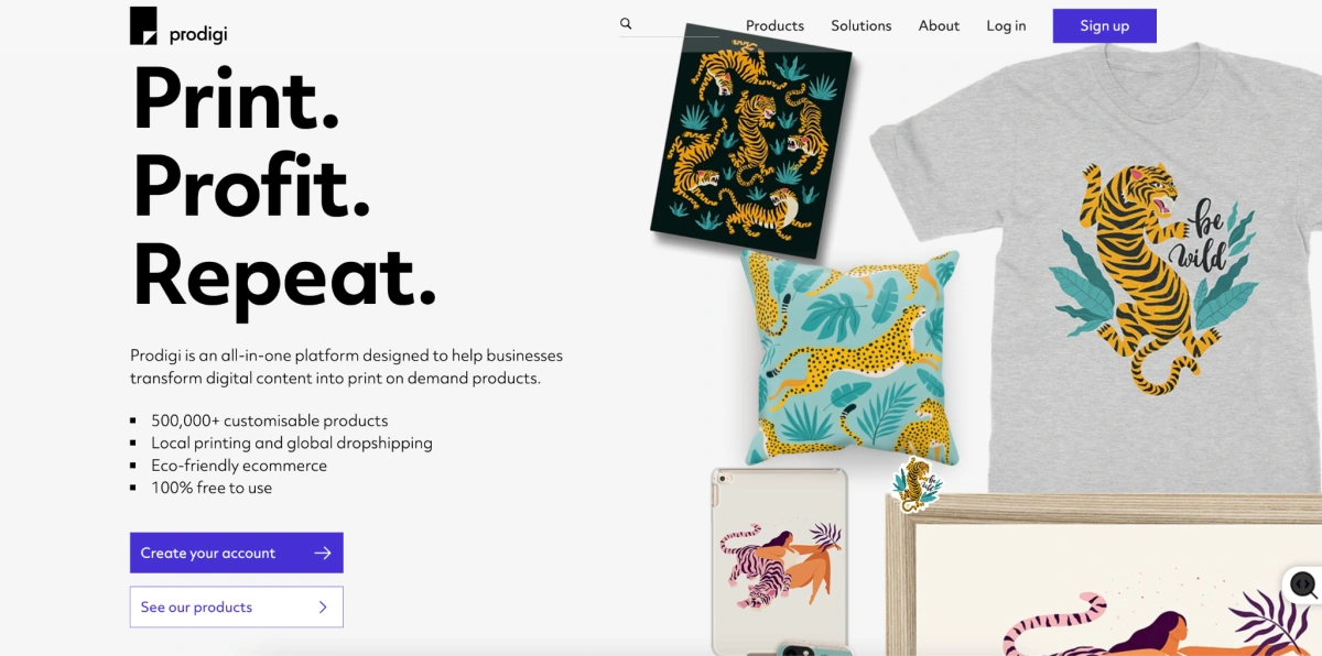 Prodigi homepage