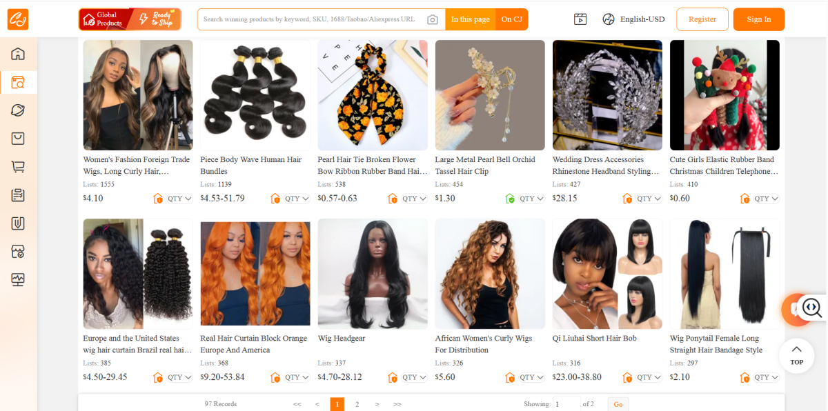 CJdropshipping homepage