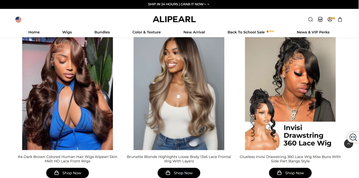 Alipearl Hair homepage