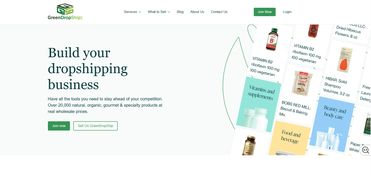 GreenDropShip homepage