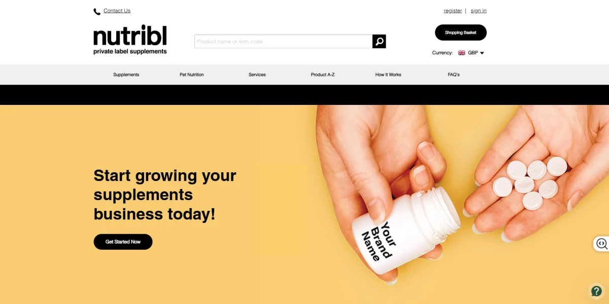 Nutribl homepage