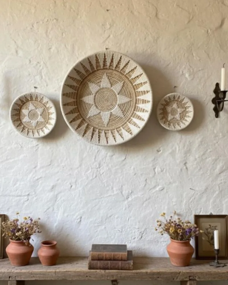 Textured and natural materials accessories style example