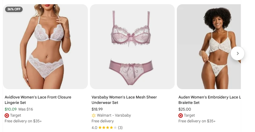 Lace Bralette & Brief Sets product example