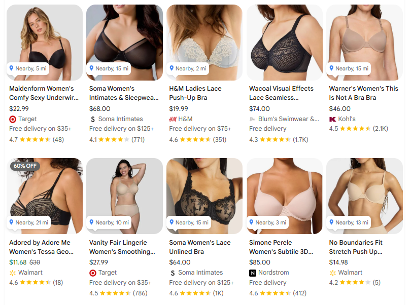Structured & Underwire Bras product example