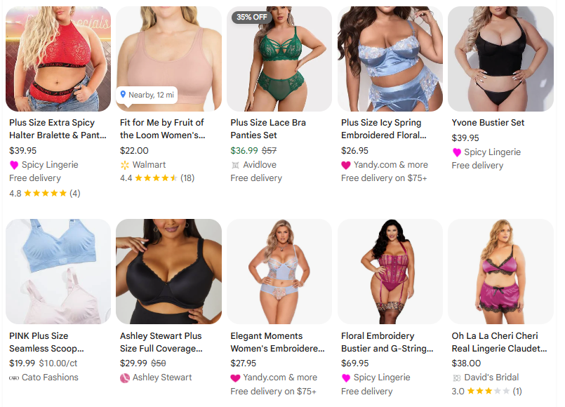 Plus-Size Sets & Bras product example