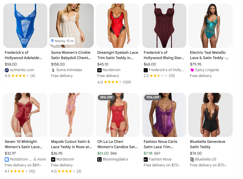 Occasion & Luxury Lingerie product example
