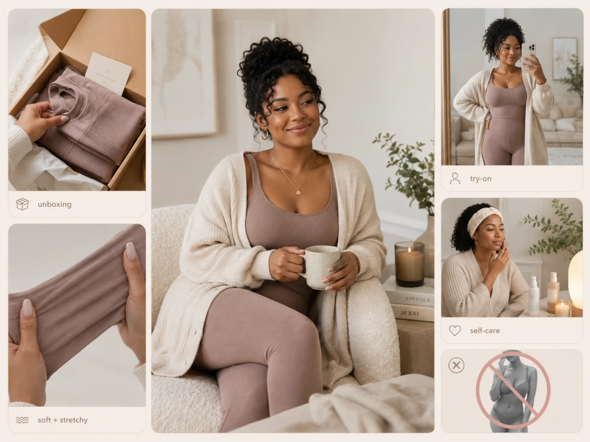 Lingerie ad creative focused on comfort and empowerment