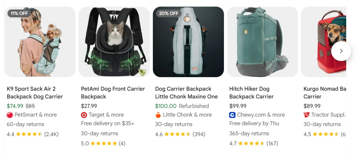 Pet Carrier Backpack product example