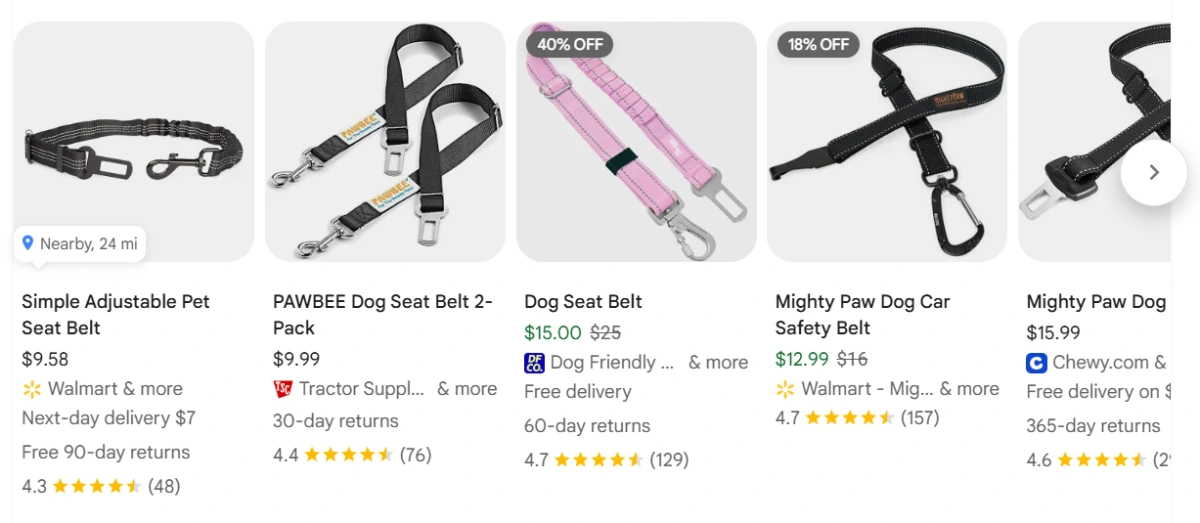 Seat Belt product example