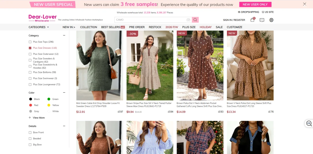 Dear-Lover product category page