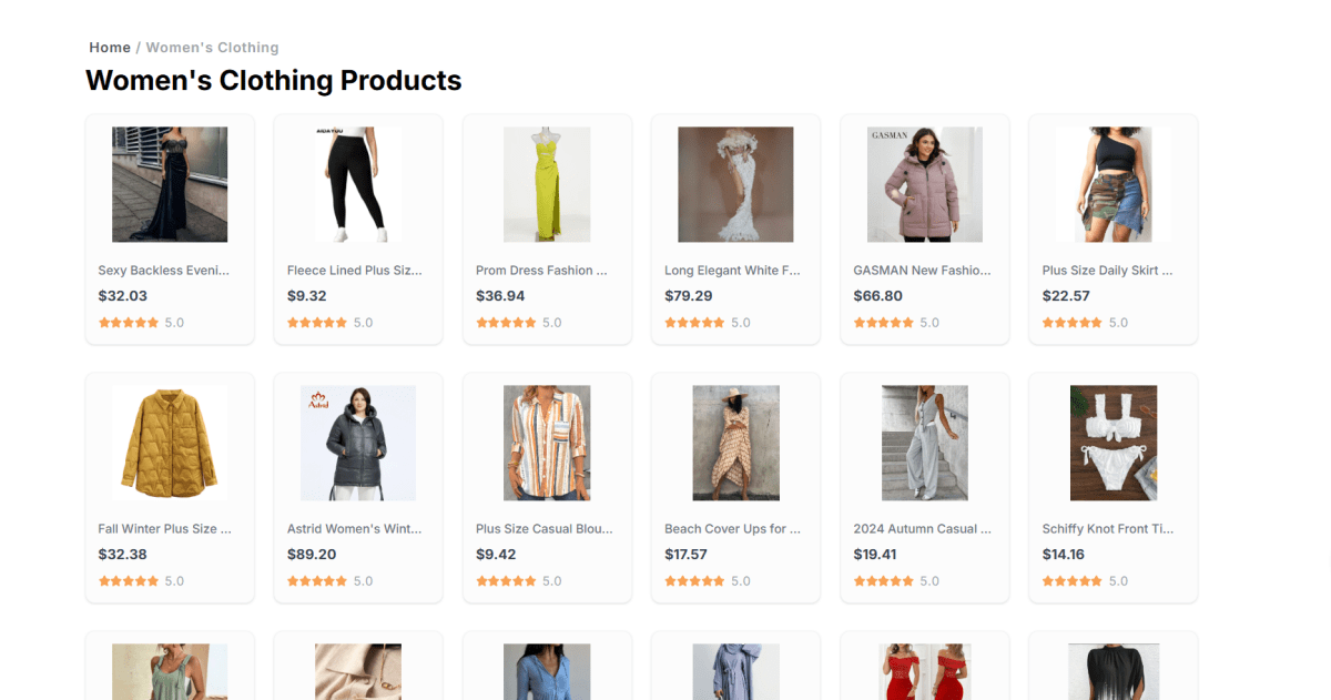 Spocket product category page