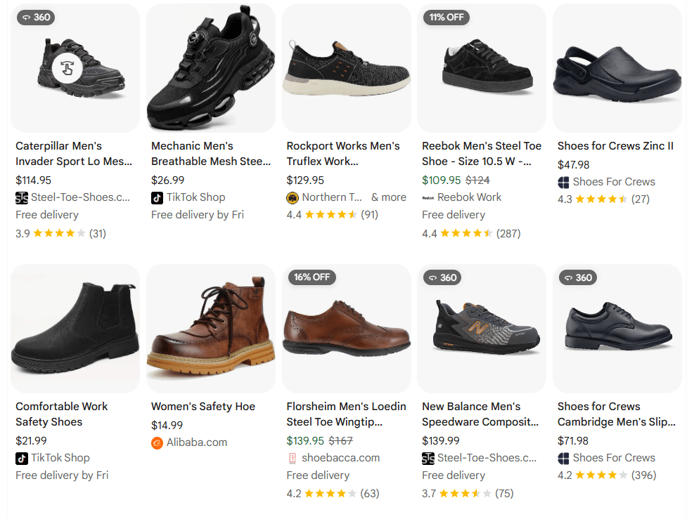 Work Shoes product examples