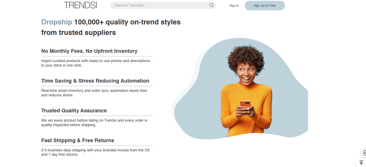 Trendsi homepage
