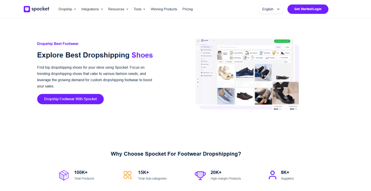 Spocket homepage