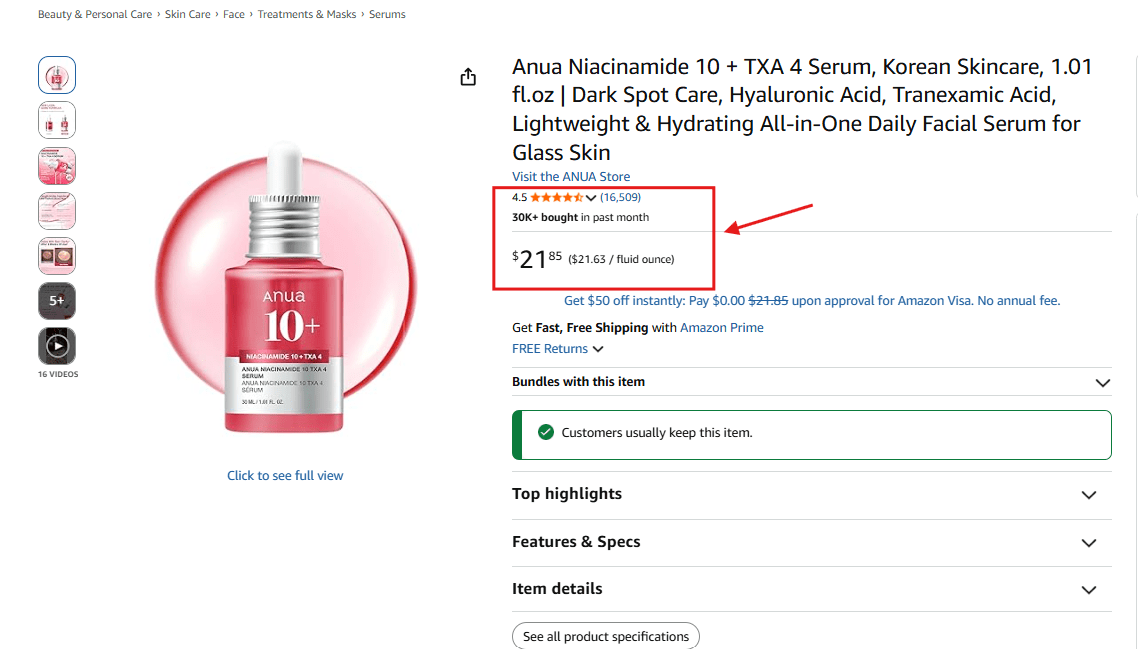 Kojic acid and niacinamide serums product example