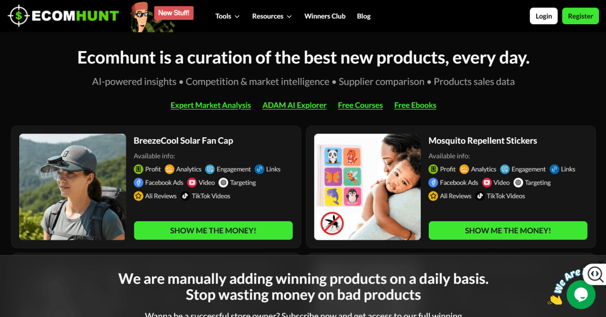 Ecomhunt hompage