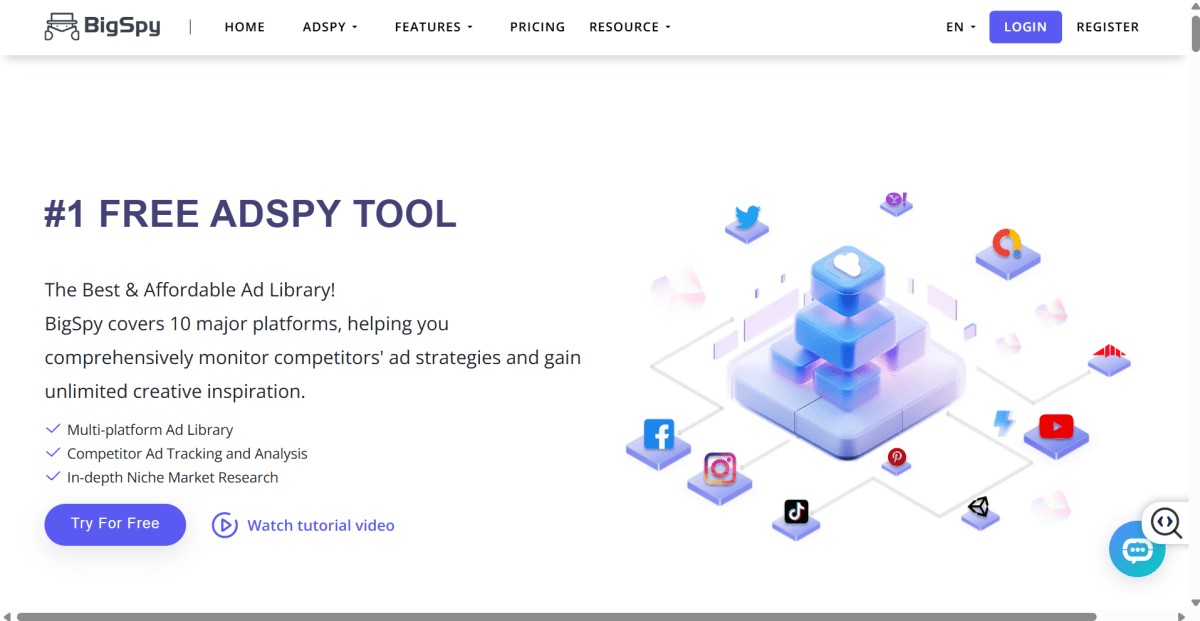 BigSpy hompage