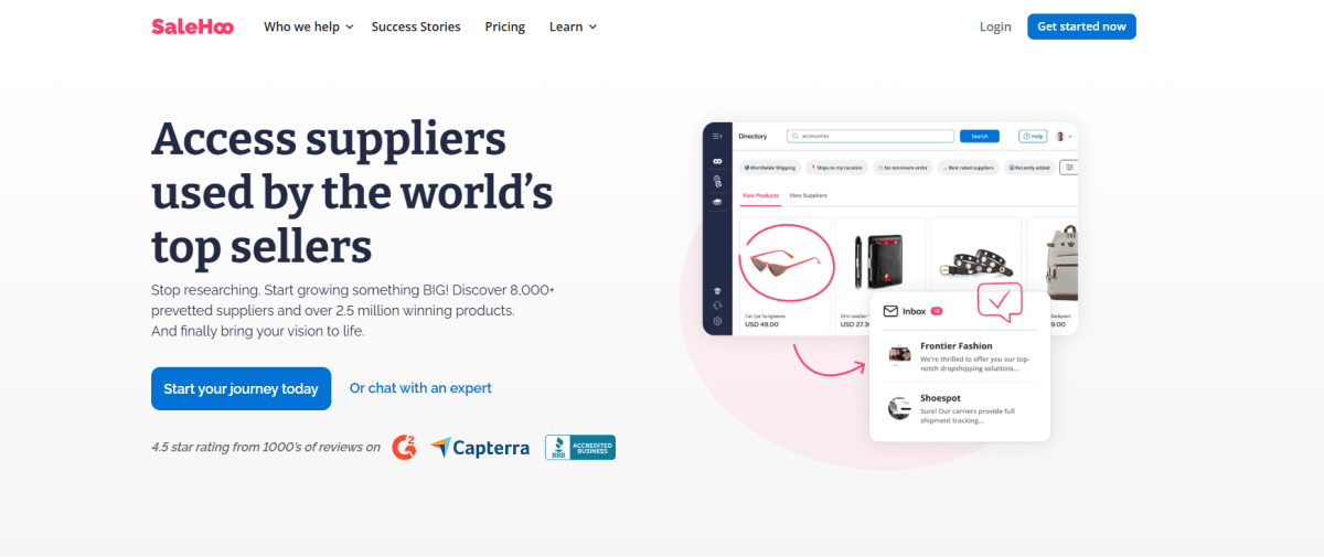 SaleHoo homepage