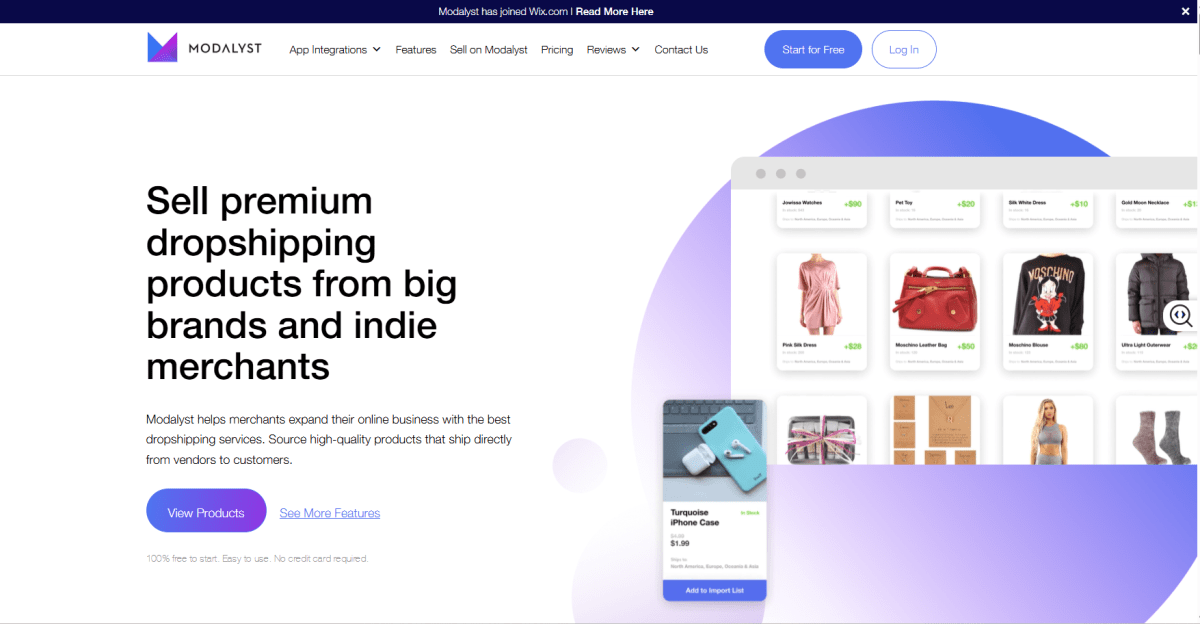 Modalyst homepage