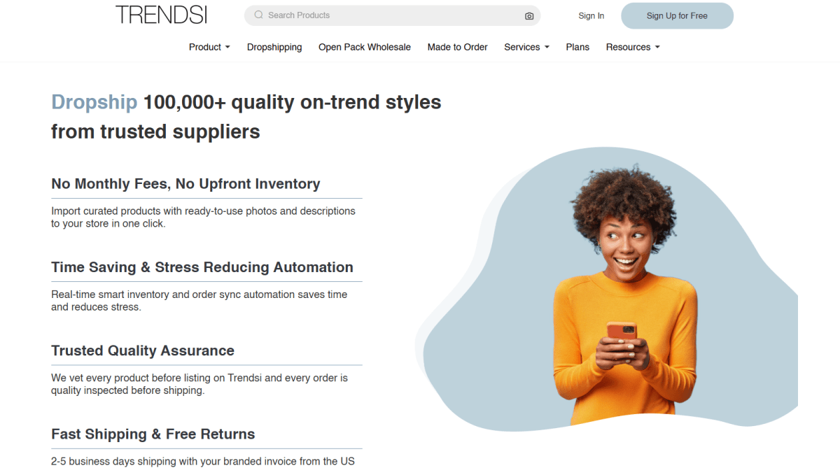 Trendsi homepage