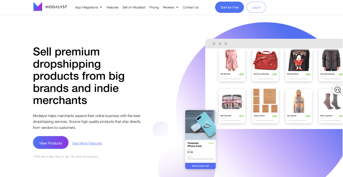 Modalyst homepage