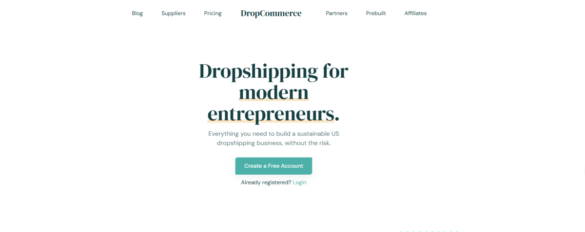 DropCommerce homepage