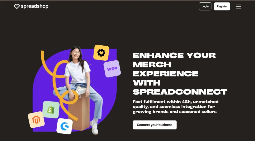 Spreadshop homepage
