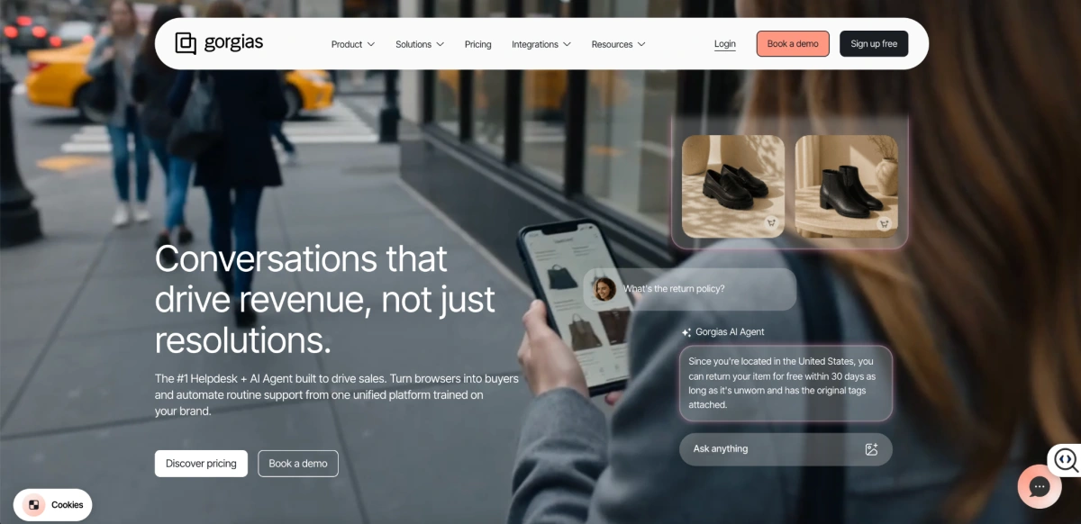 Gorgias AI homepage screen