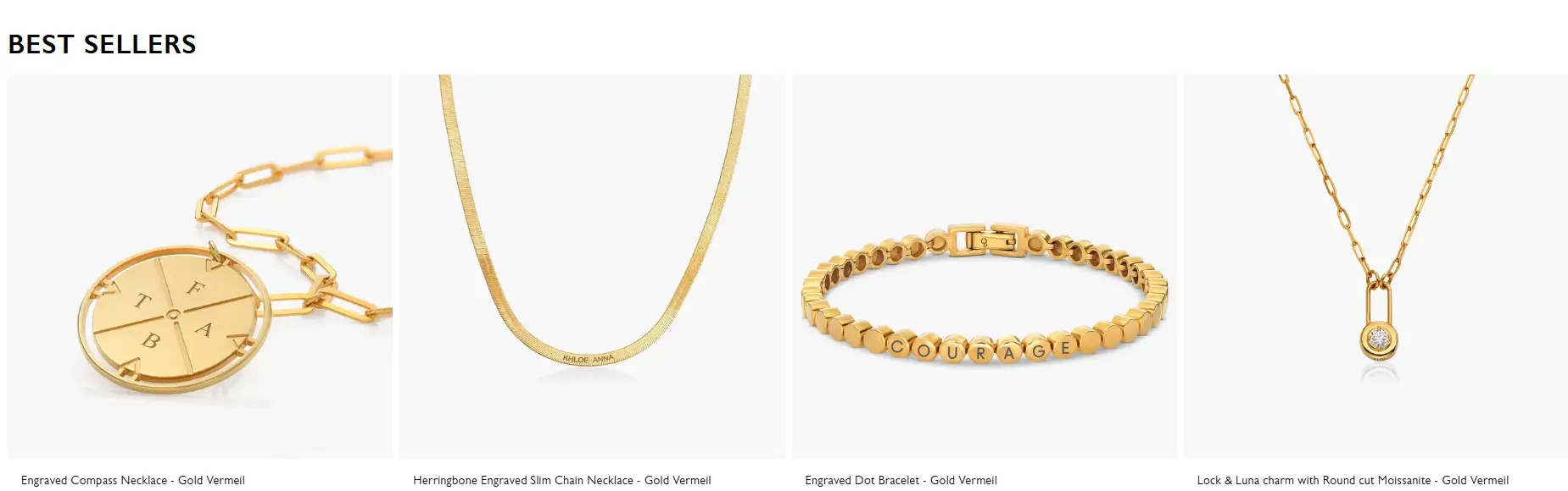 engraved jewlery products example