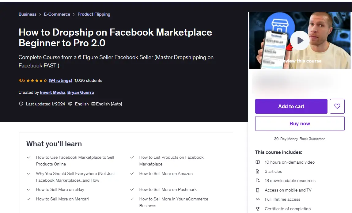 facebook dropshipping course