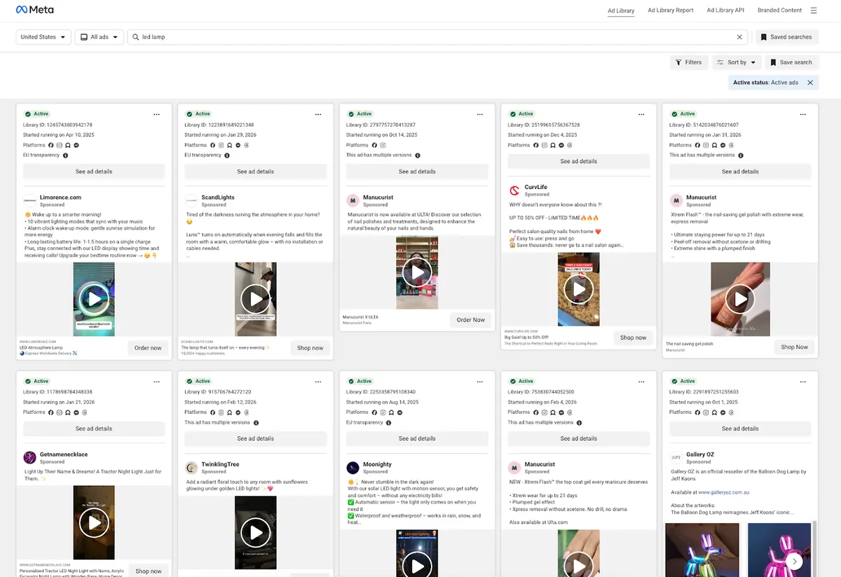 Facebook advertising spy